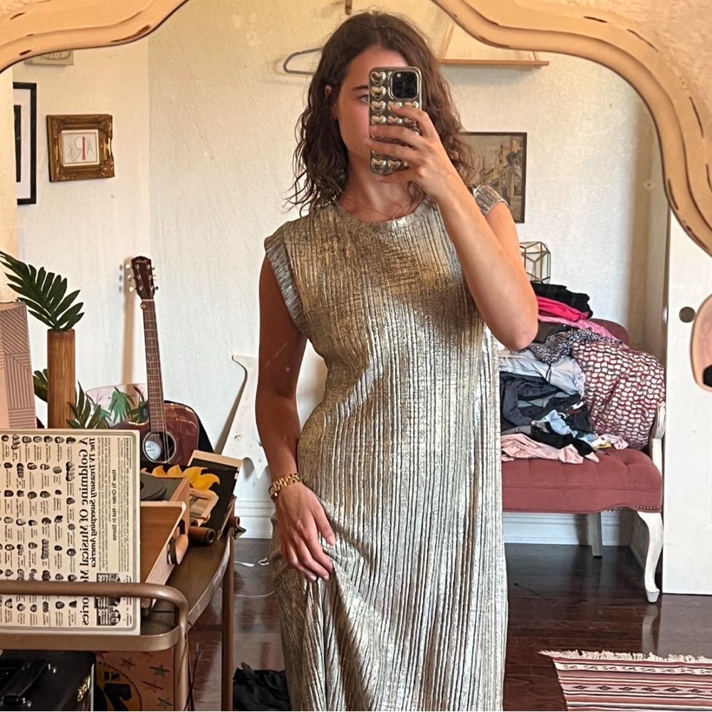 Anthropologie Metallic Dress